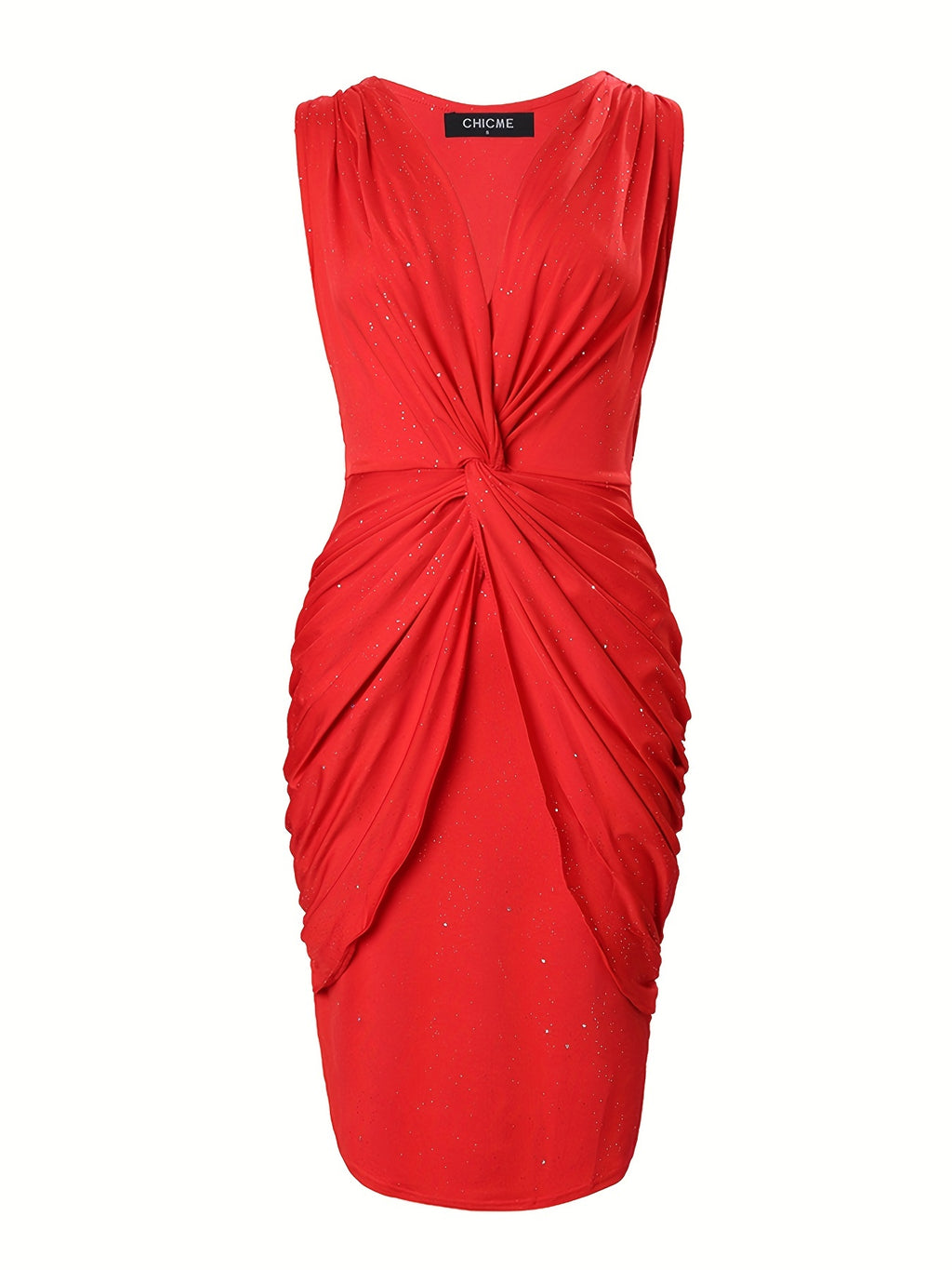 Womens Chic Sleeveless Pleated Solid Colour Short Party Dress