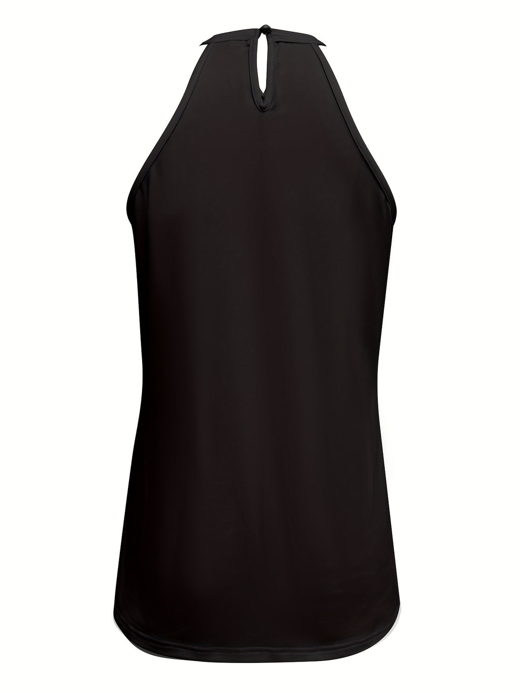 Womens Elegant Lace Trim Hollow-Out Solid Colour Round Neck Sleeveless Top