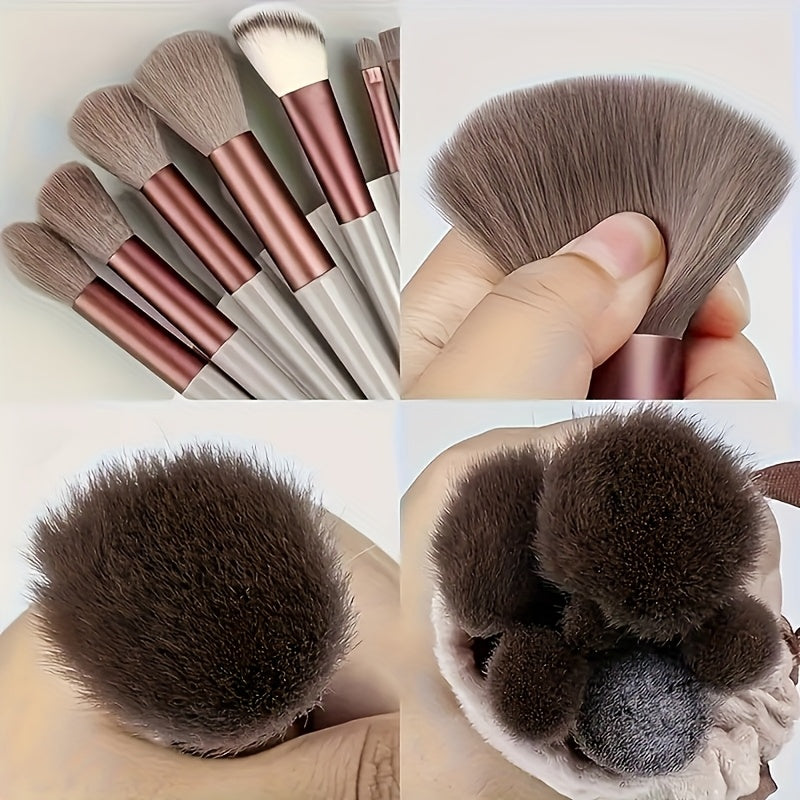 Luxury 13pcs Makeup Brush Set Soft Synthetic Bristles With Travel Bag