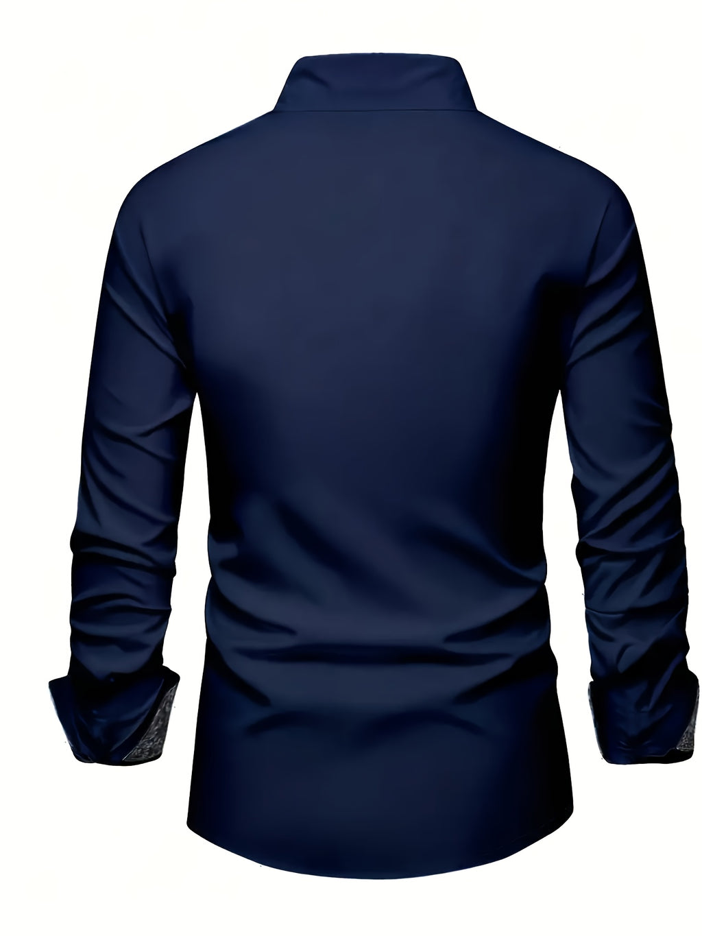 Mens Casual Lapel Collar Long Sleeve Position Print Shirt