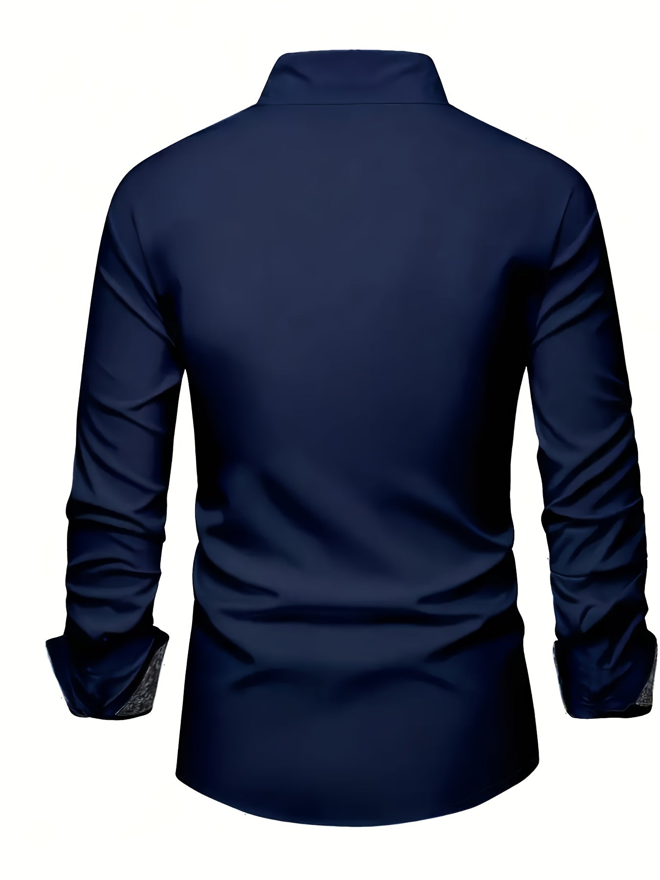 Mens Casual Lapel Collar Long Sleeve Position Print Shirt