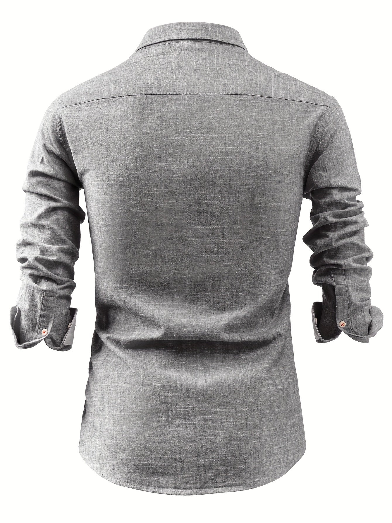Mens Casual Button-Front Long Sleeve Classic Shirt