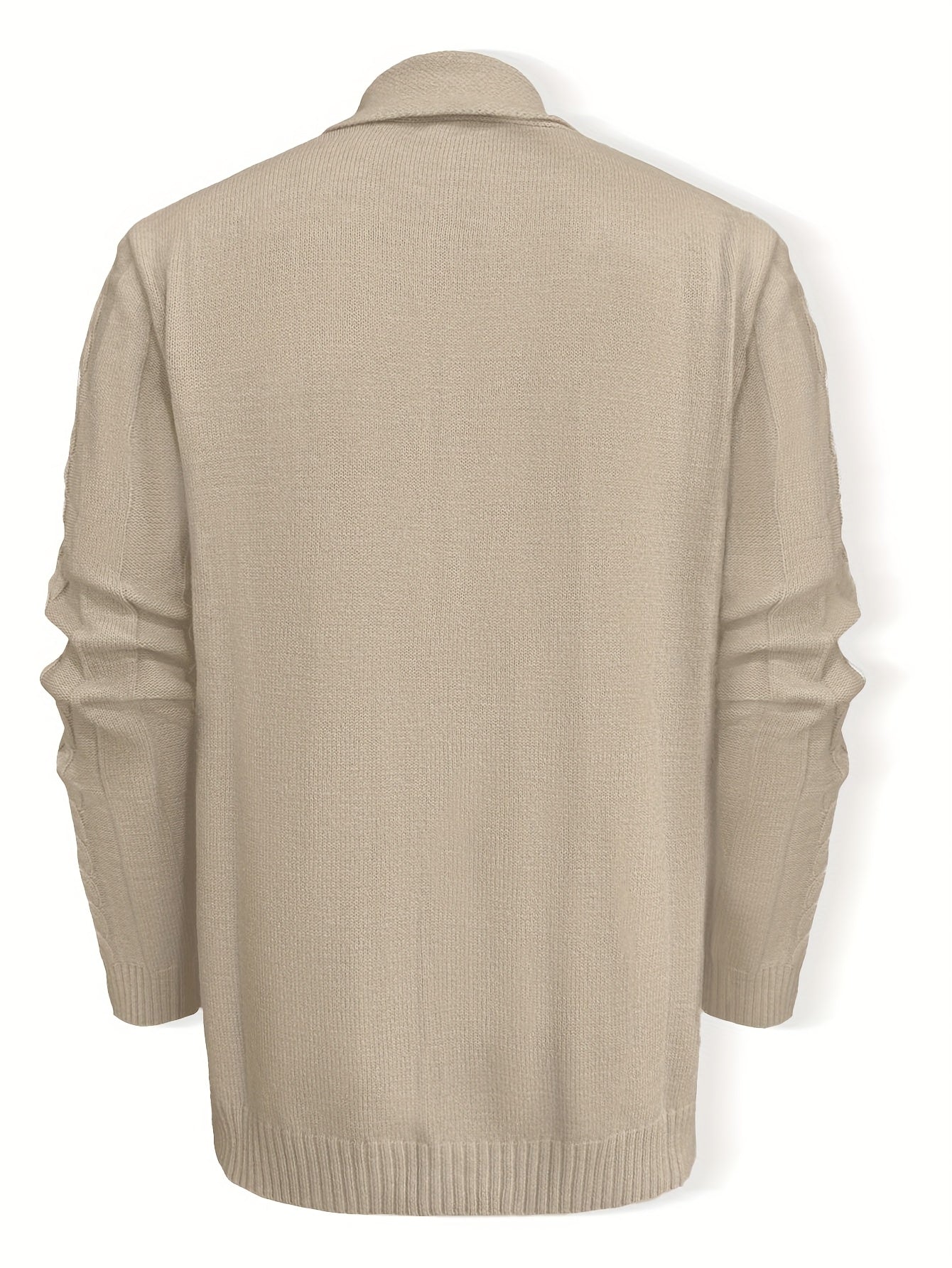 Mens Casual Thick Long Sleeve Cable Knit Buttoned Cardigan
