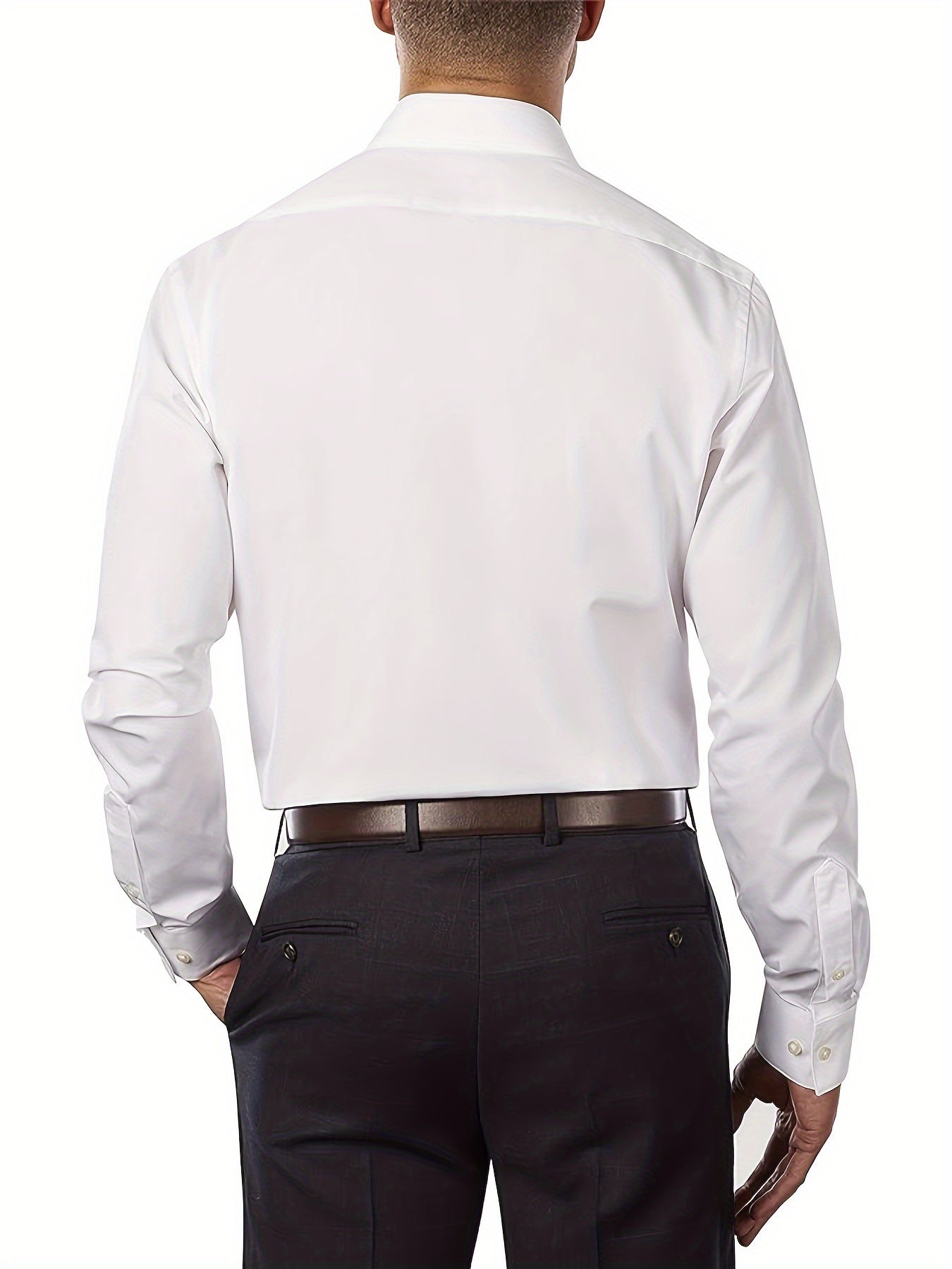 Mens Classic Business Formal Button-Up Long Sleeve Dress Shirt