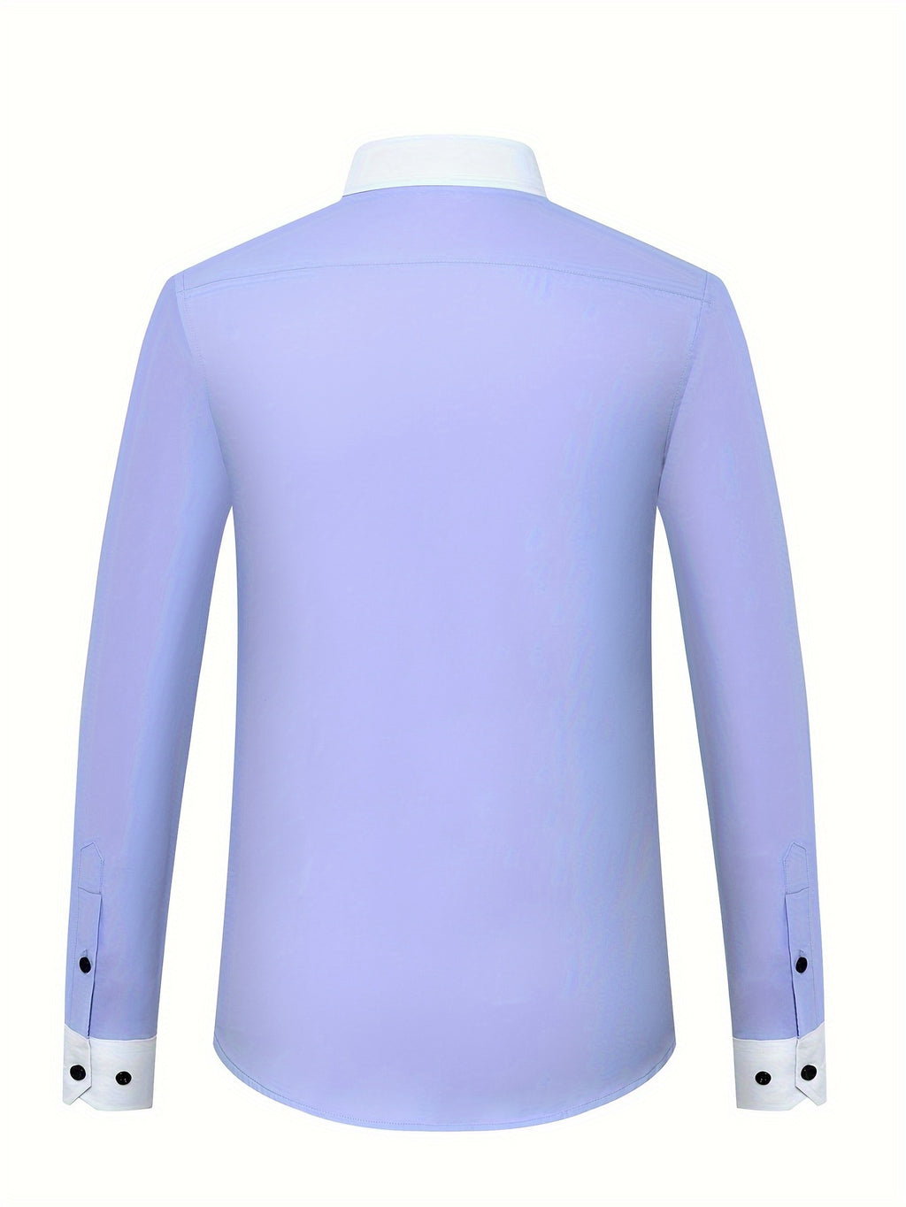 Mens Double-Layer Collar Long Sleeve Casual & Formal Style Contrast Shirt