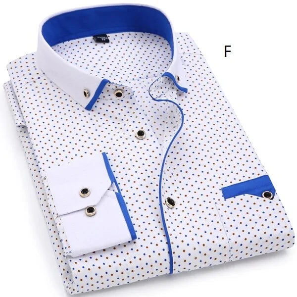 Mens Casual Long Sleeved Printed Shirt