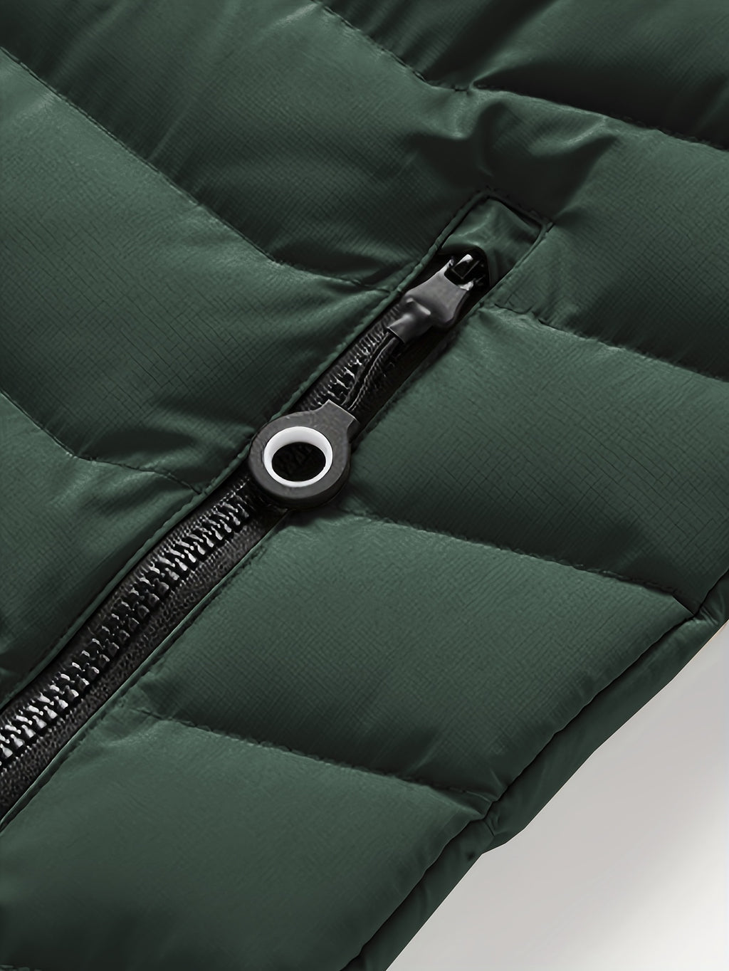 Mens Casual Colour Block Zip-Up Long Sleeve Puffer Jacket