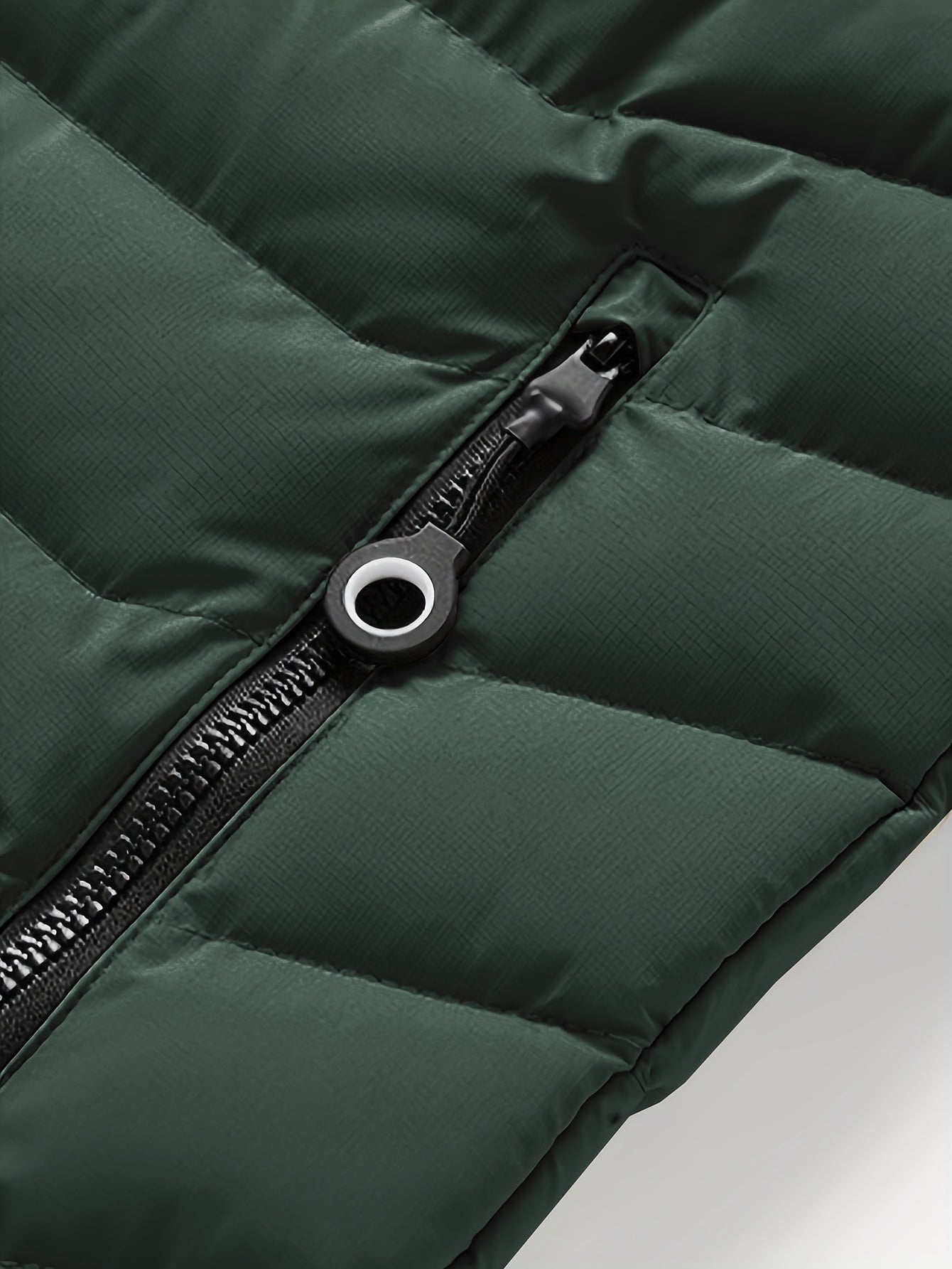 Mens Casual Colour Block Zip-Up Long Sleeve Puffer Jacket