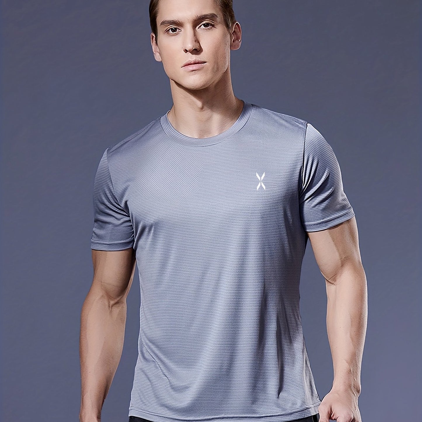 Mens Breathable Activewear Quick-Dry Ultra-Thin Lightweight Crew Neck Tshirt