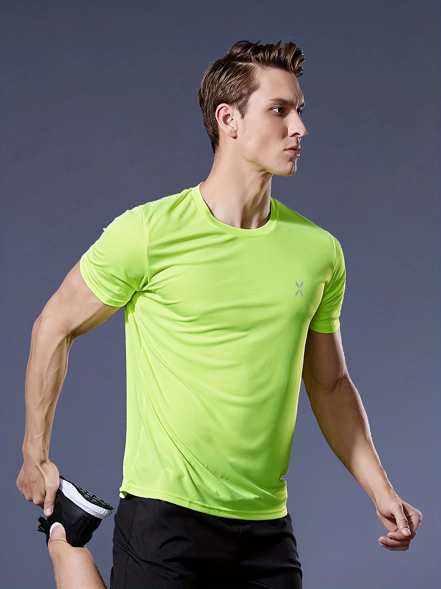 Mens Breathable Activewear Quick-Dry Ultra-Thin Lightweight Crew Neck Tshirt