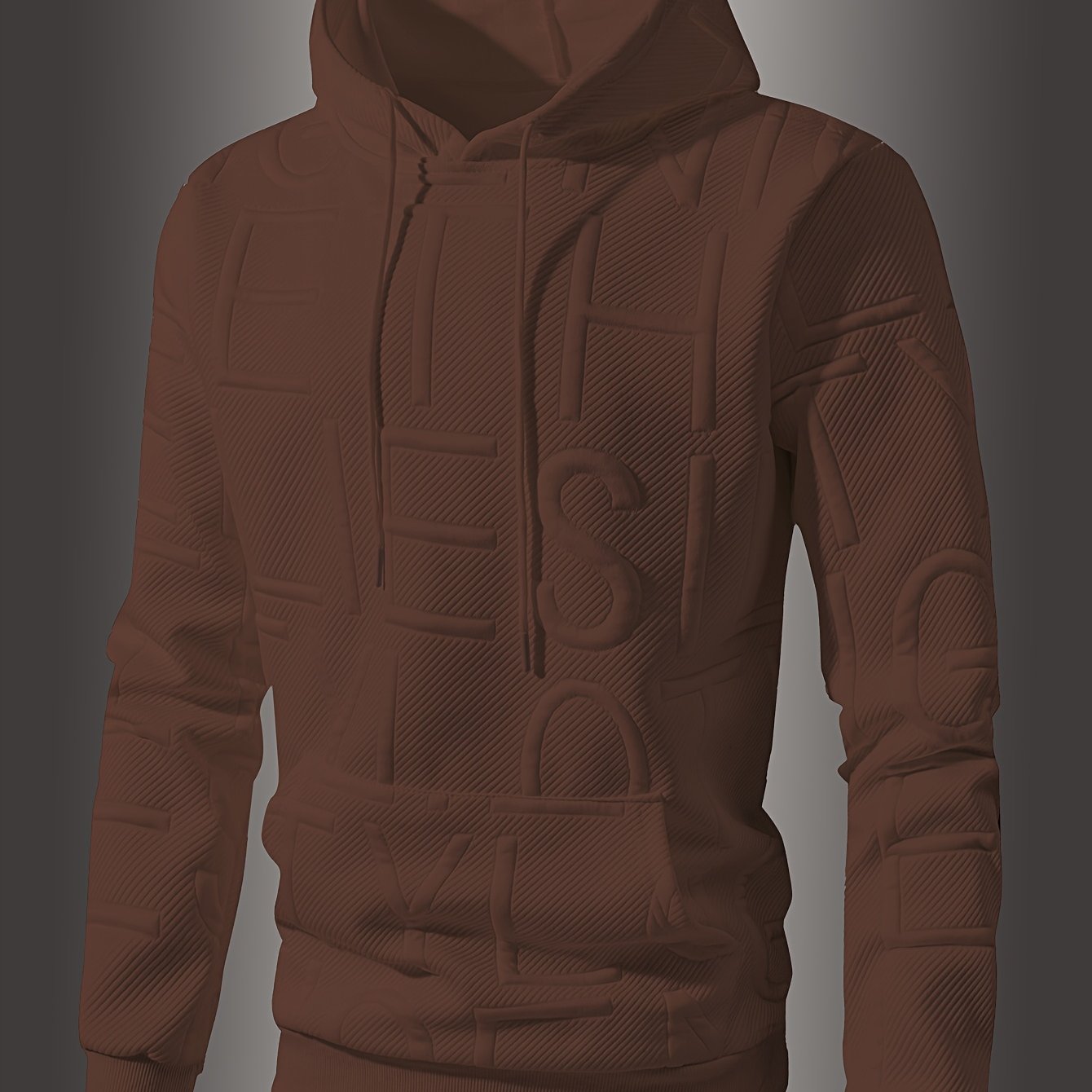 Mens Casual Oversized Hooded Long Sleeve Kangaroo Pocket Sweatshirt
