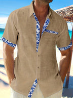 Mens Casual Classic Button-Up Breathable Regular Fit Short Sleeve Shirt
