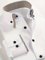 Mens Formal Classic Style Pointed Collar Button-Up Front Regular Fit Shirt