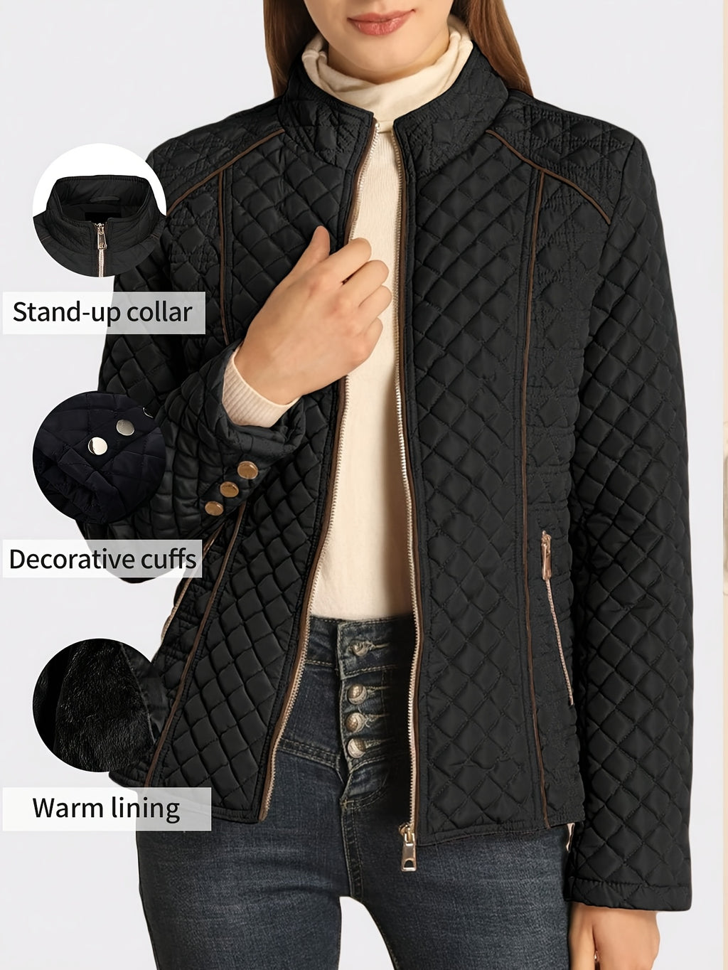 Womens Casual Warm Lightweight Jacket