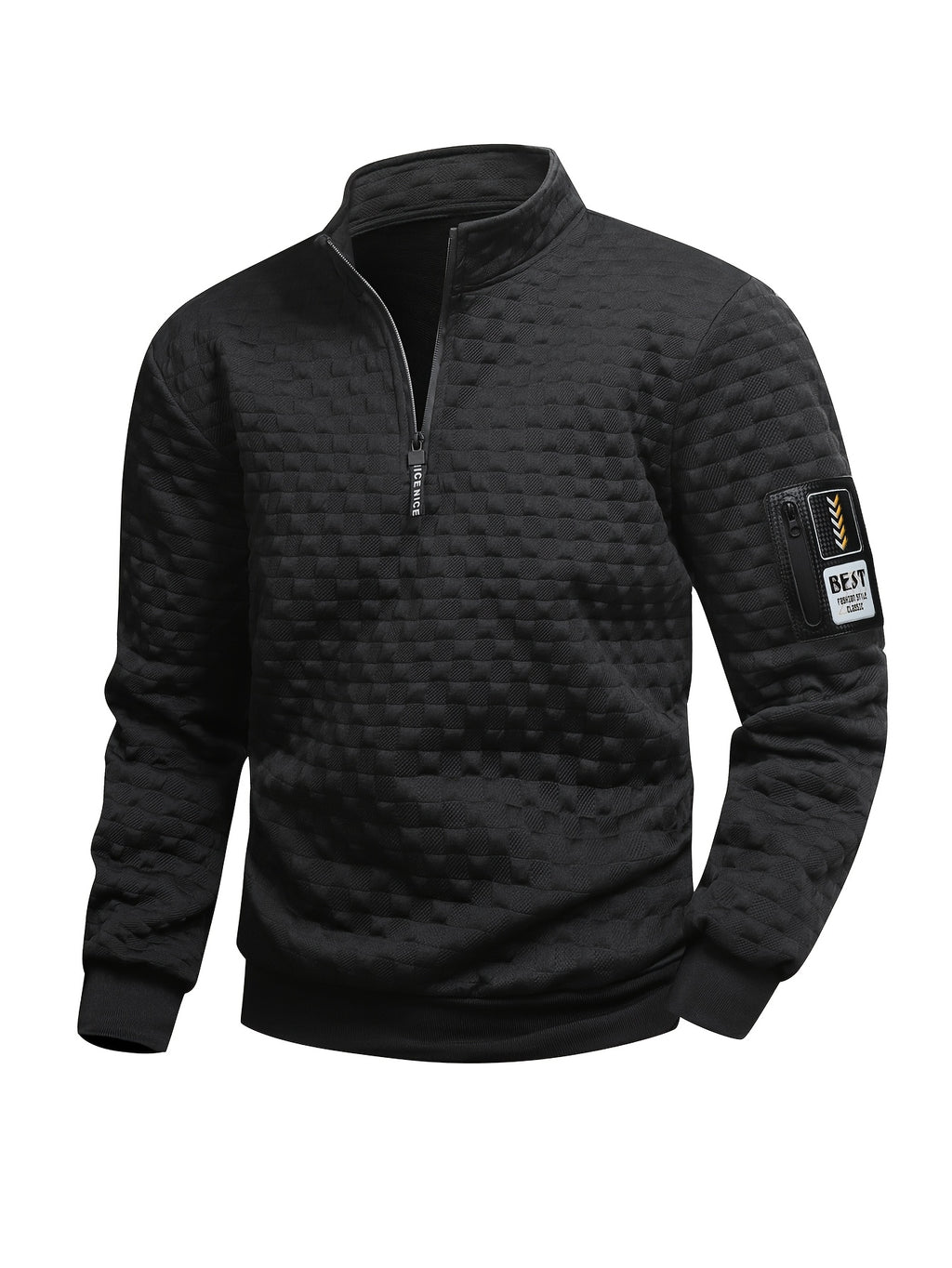 Mens Casual Long Sleeve Loose Fit Round Neck Breathable Knit Sweatshirt