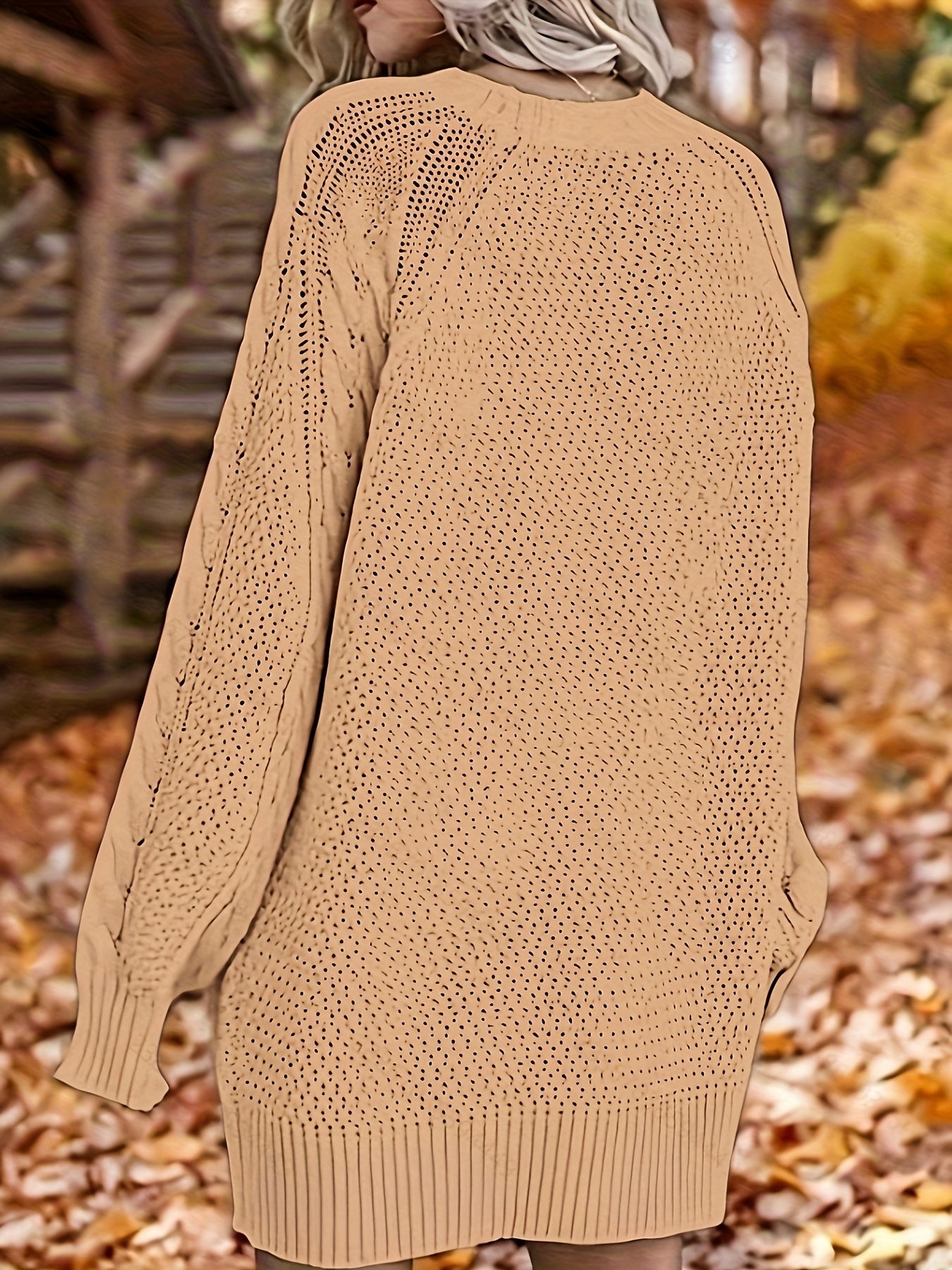 Womens Elegant Mid Length Cable Knit Chunky Sweater