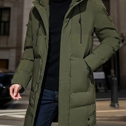 Mens Warm Winter Casual Hooded Soild Colour Outdoor Jacket