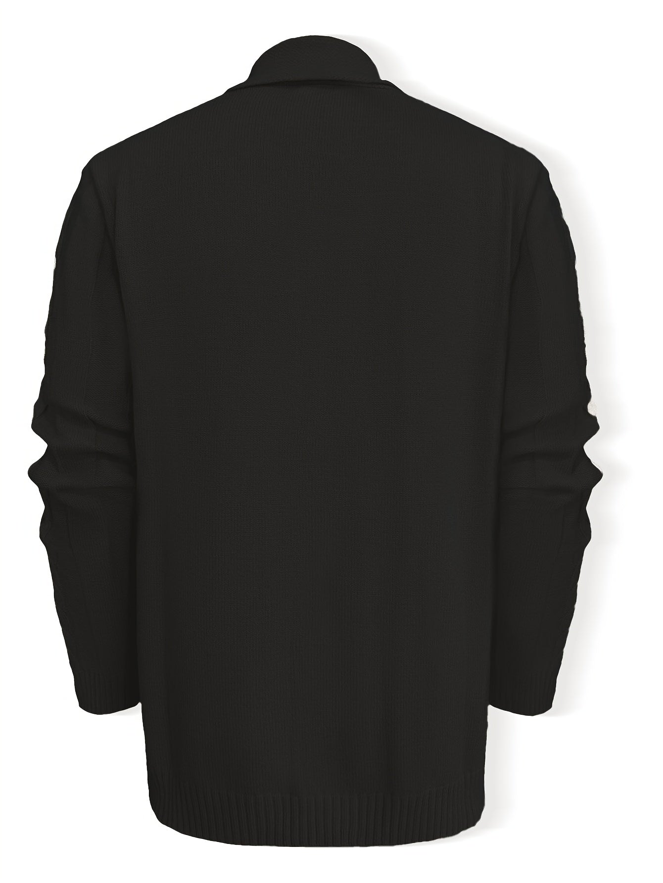 Mens Casual Thick Long Sleeve Cable Knit Buttoned Cardigan