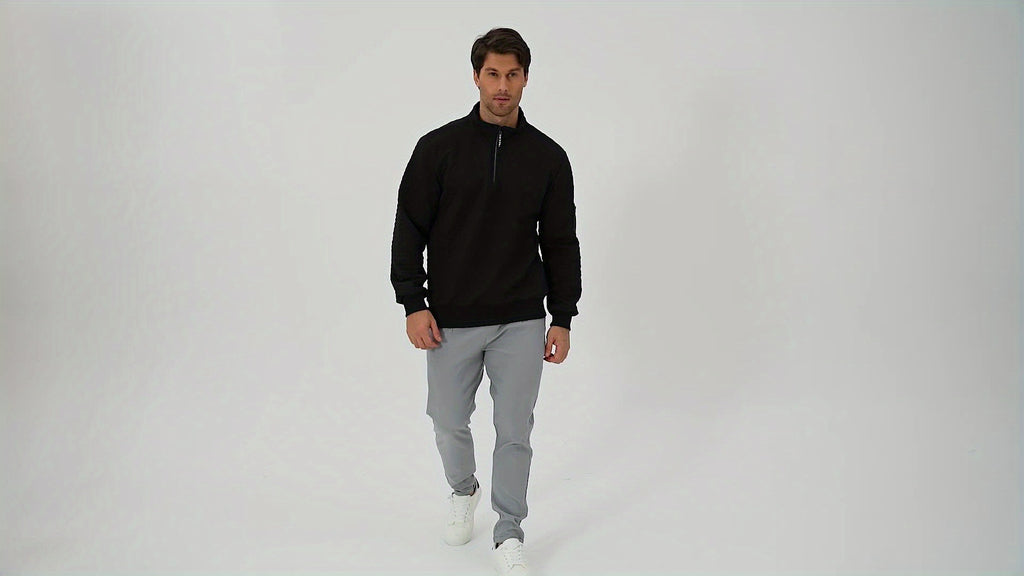 Mens Casual Long Sleeve Loose Fit Round Neck Breathable Knit Sweatshirt