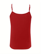 Womens Elegant V-Neck Lace Sleeveless Solid Colour Camisole Top