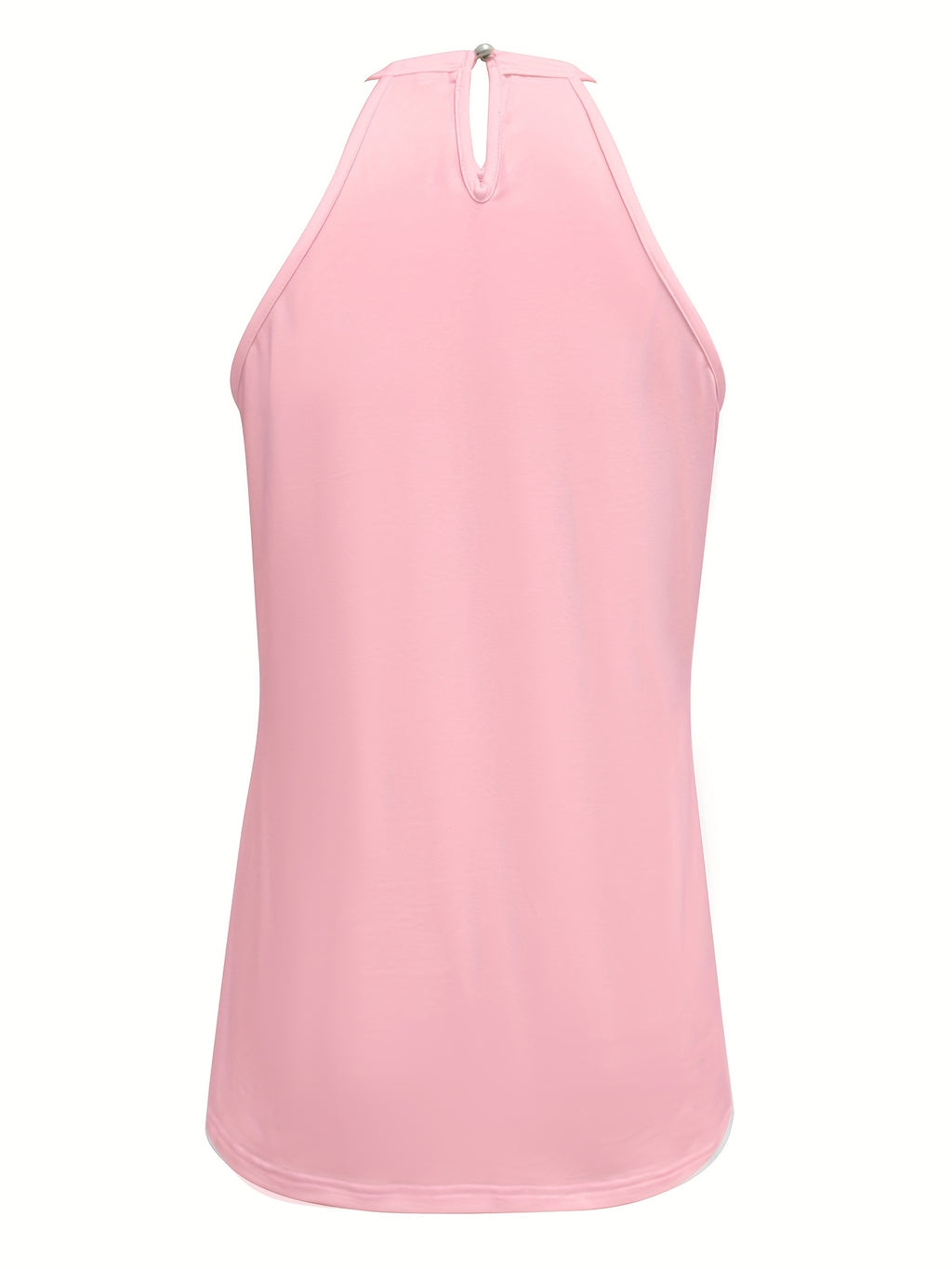 Womens Elegant Lace Trim Hollow-Out Solid Colour Round Neck Sleeveless Top