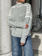 Womens Elegant Half-Turtleneck Knit Solid Colour Sweater