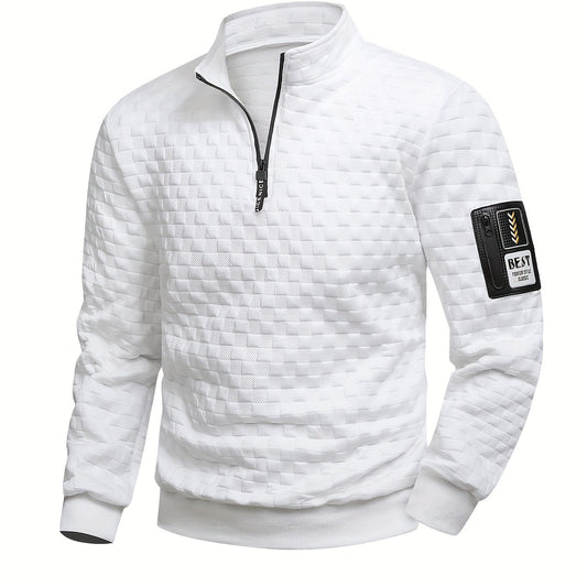 Mens Casual Long Sleeve Loose Fit Round Neck Breathable Knit Sweatshirt