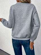 Womens Casual Elegant Asymmetrical Neck Solid Colour Knitted Sweater