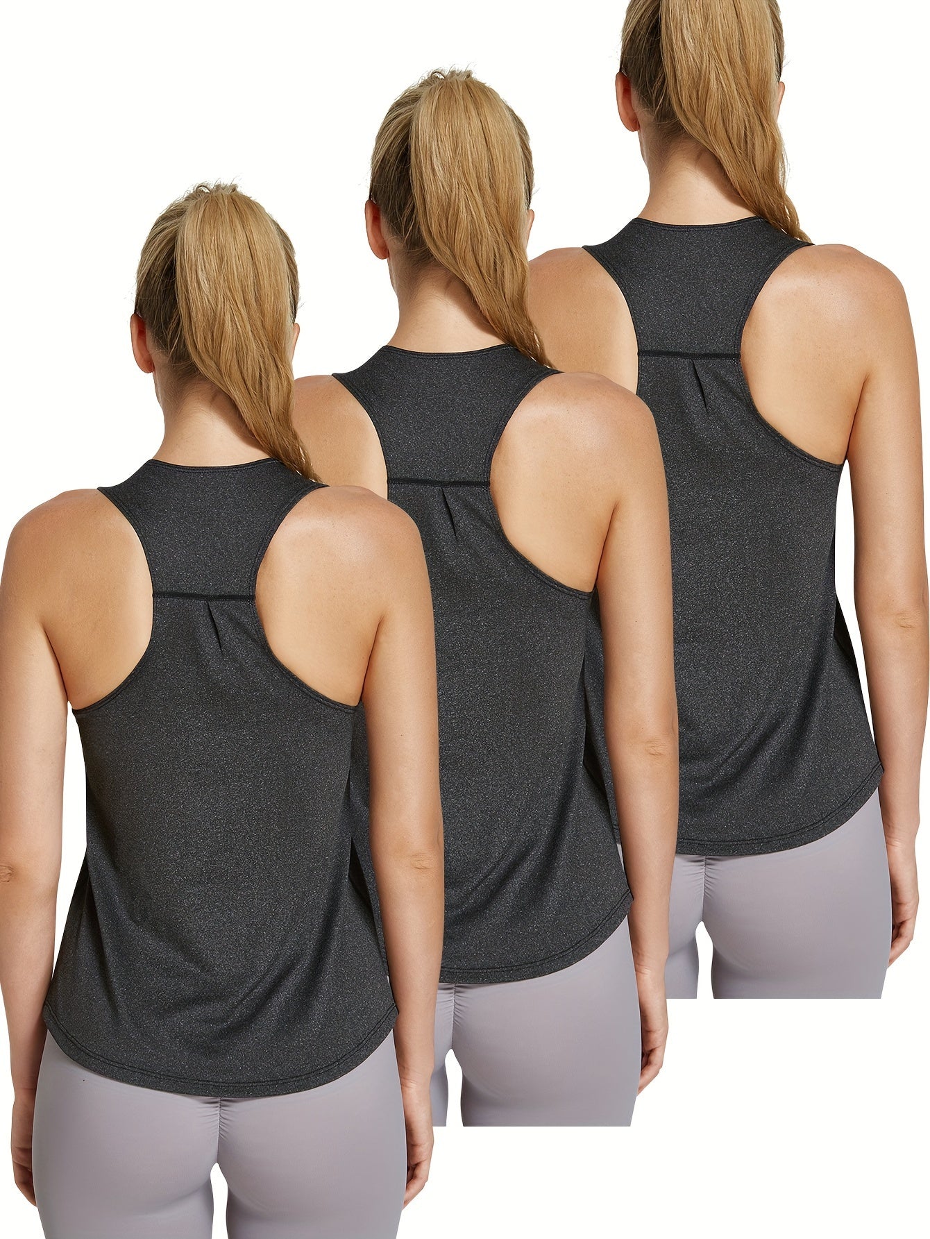 3pcs Womens Breathable Quick Dry Racerback Athletic Tank Tops