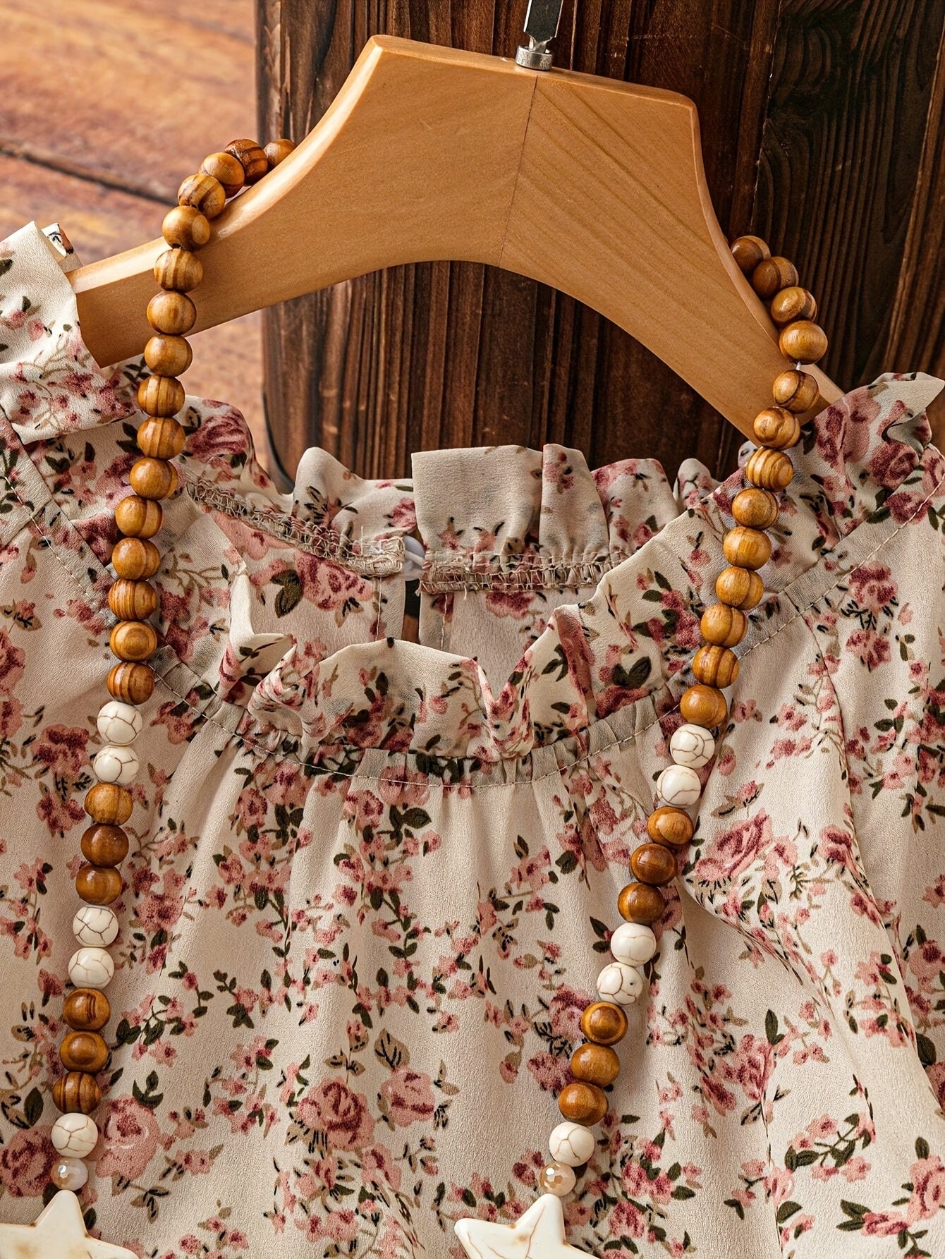 Womens Elegant Floral Print Long Sleeve Ruffle Trim Mock Neck Cold Shoulder Top