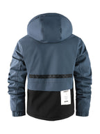 Mens Fleece-Lined Multiple Pockets Detachable Hood Outdoor Winter Jacket