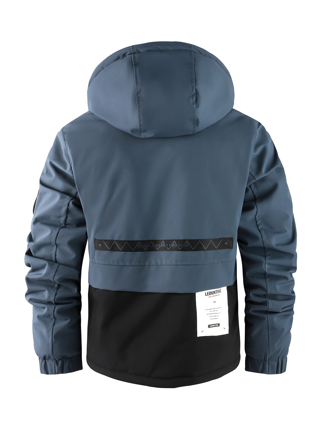 Mens Fleece-Lined Multiple Pockets Detachable Hood Outdoor Winter Jacket