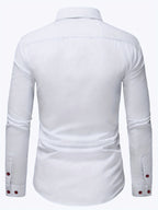 Mens Classic Formal Wrinkle-Resistant Business Long-Sleeve Button-Up Shirt