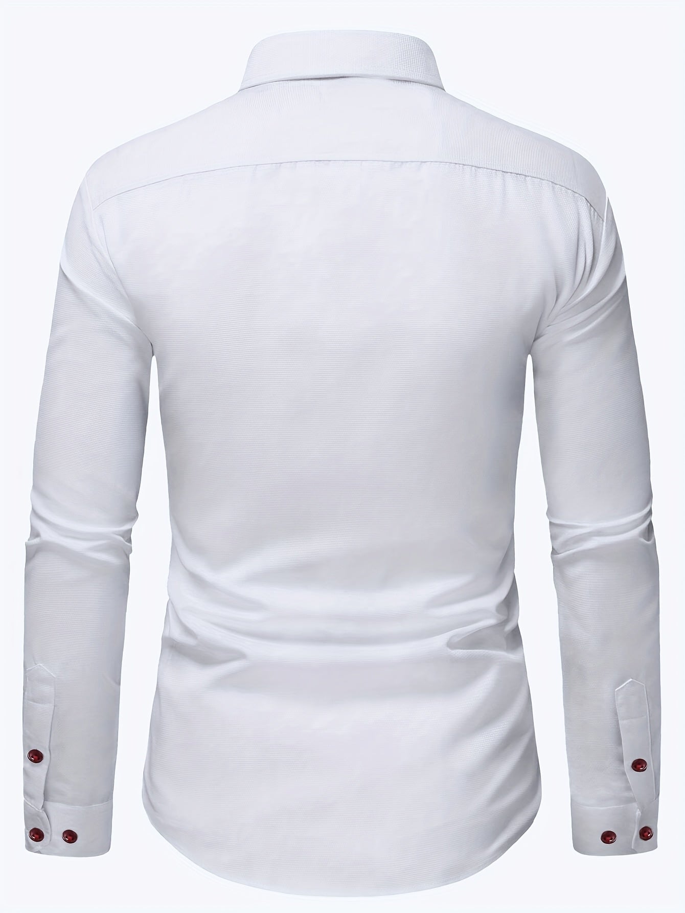 Mens Classic Formal Wrinkle-Resistant Business Long-Sleeve Button-Up Shirt
