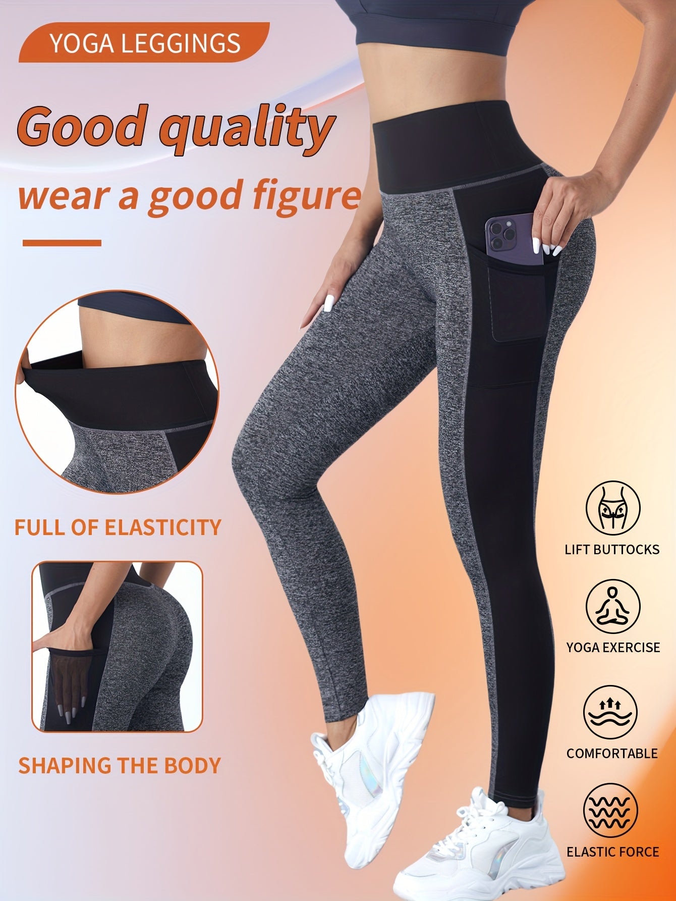 Womens Activewear Breathable High Waist Yoga Leggings