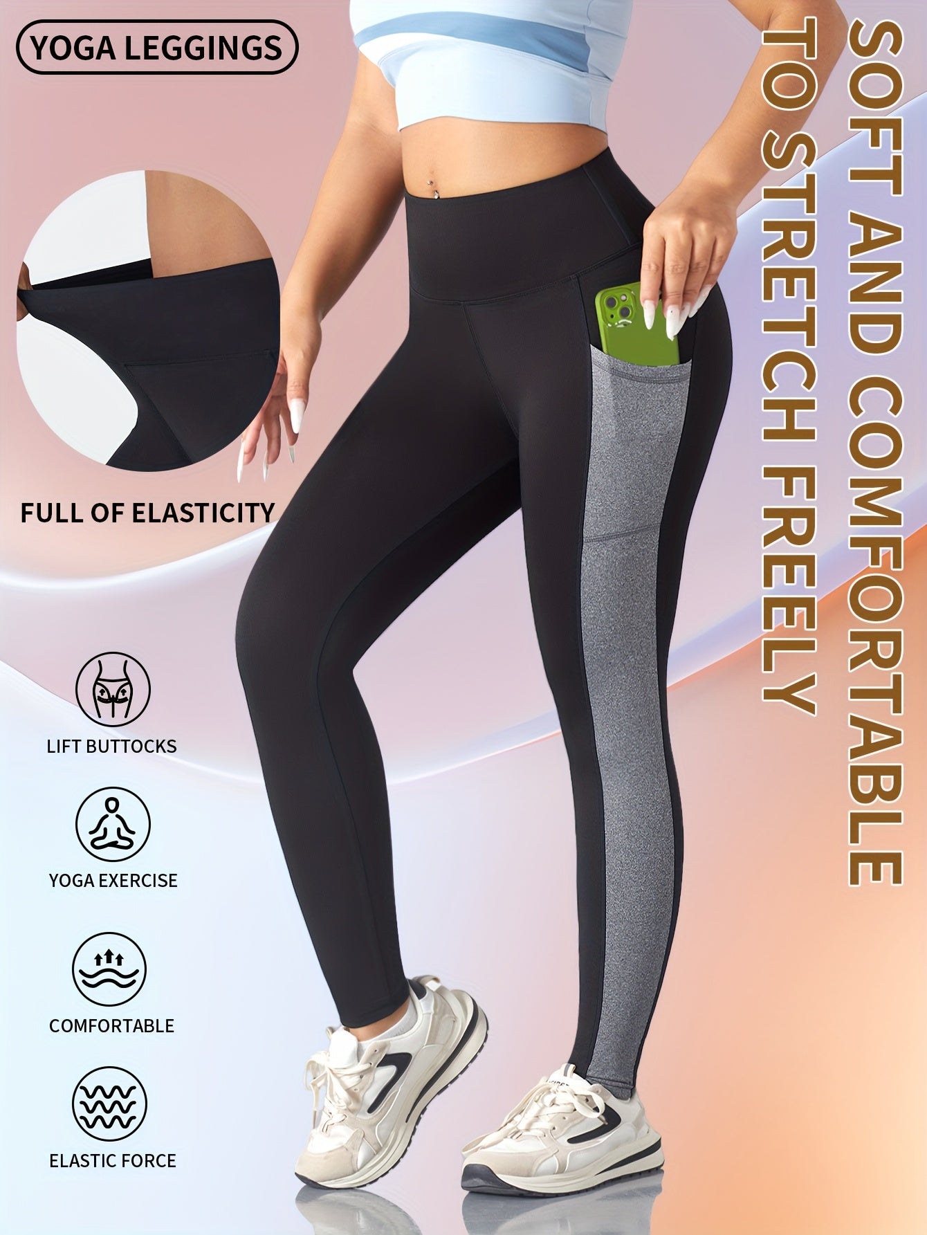 Womens Activewear Breathable High Waist Yoga Leggings