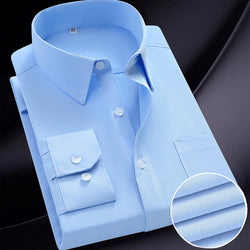 Mens Classic Business Formal Button-Up Long Sleeve Dress Shirt