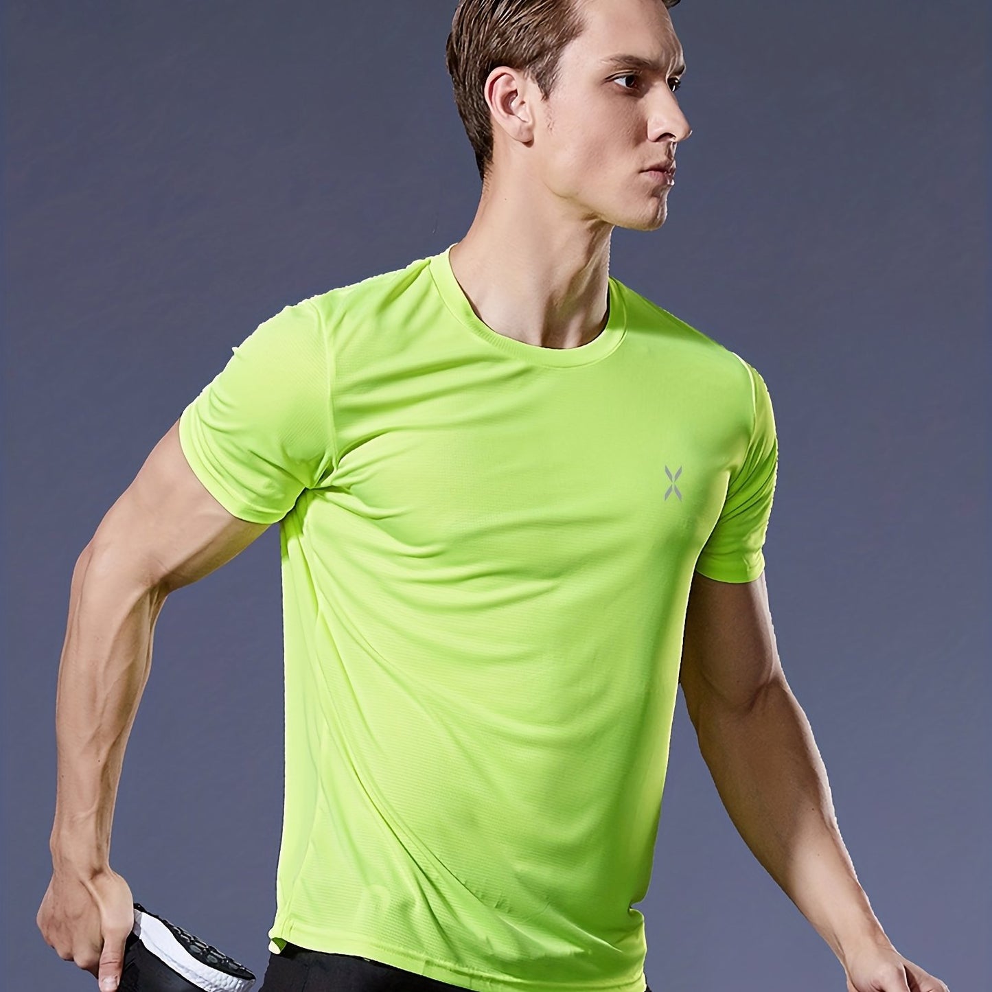 Mens Breathable Activewear Quick-Dry Ultra-Thin Lightweight Crew Neck Tshirt