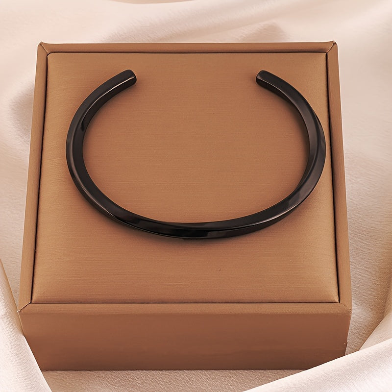 Unisex Stylish Stainless Steel Mobius Open Bangle