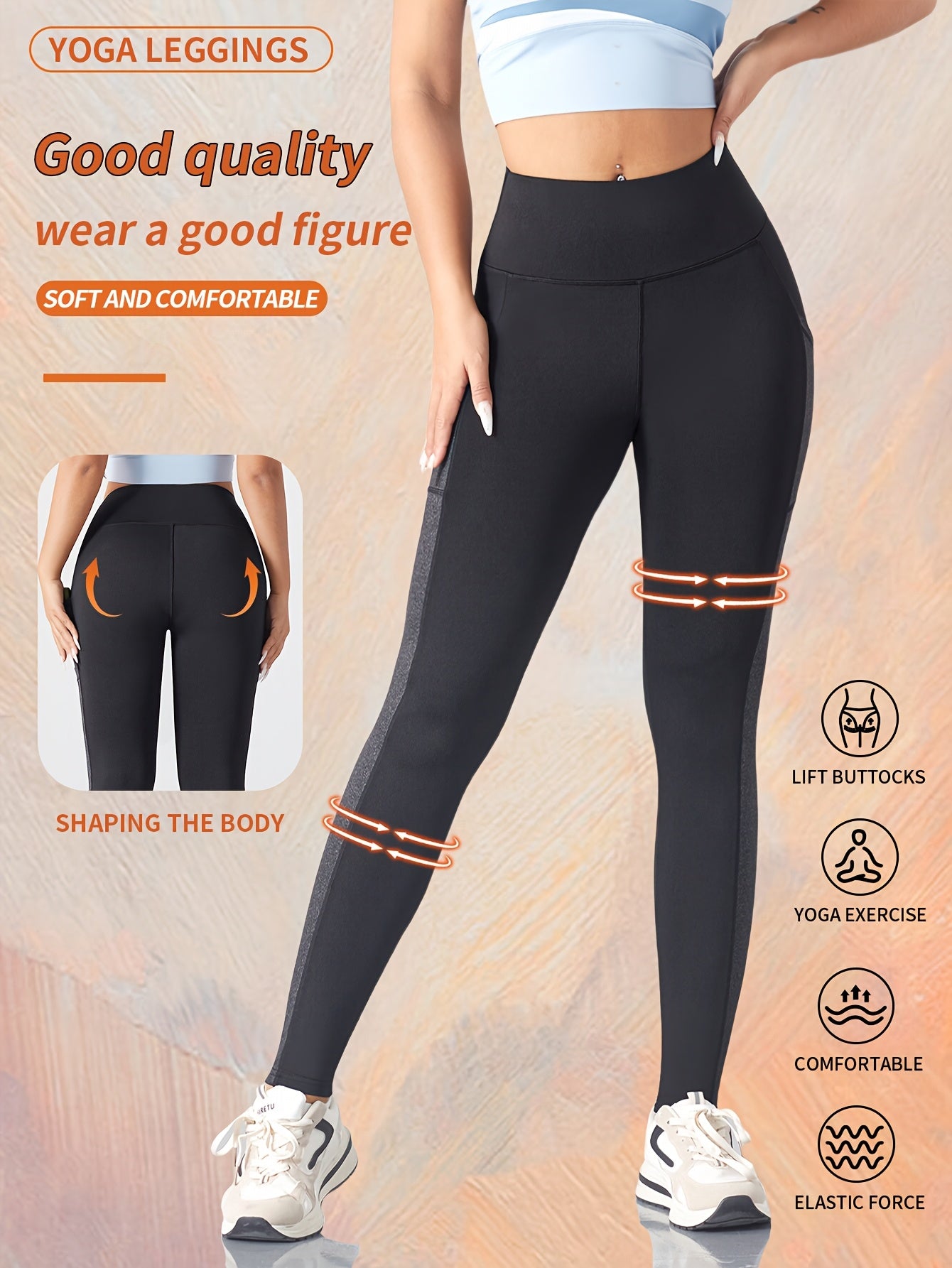 Womens Activewear Breathable High Waist Yoga Leggings