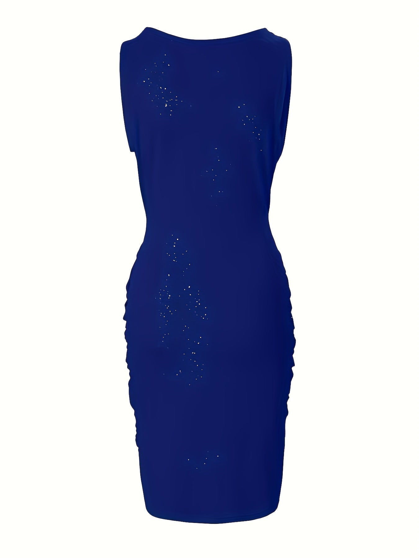 Womens Chic Sleeveless Pleated Solid Colour Short Party Dress