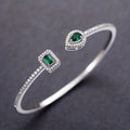 Womens Elegant Cubic Zirconia Geometric Cuff Bracelet