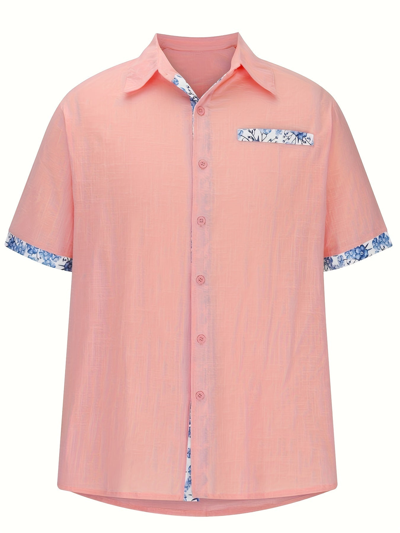Mens Casual Classic Button-Up Breathable Regular Fit Short Sleeve Shirt
