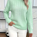 Womens Casual Loose Fit Round Neck Long Sleeve Sweater
