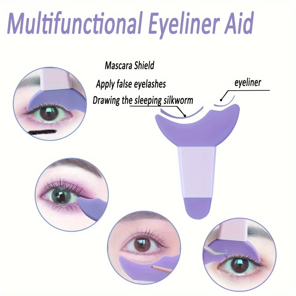 3-Piece Multifunctional Silicone Eyeliner Stencil Set