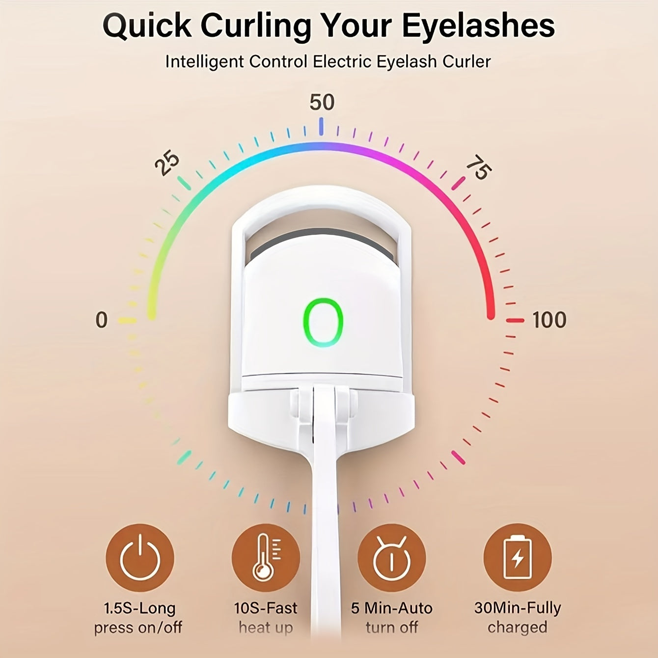 Long Lasting ABS Electric Clip Eyelash Curler