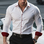 Mens Classic Formal Wrinkle-Resistant Business Long-Sleeve Button-Up Shirt