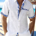 Mens Casual Classic Button-Up Breathable Regular Fit Short Sleeve Shirt
