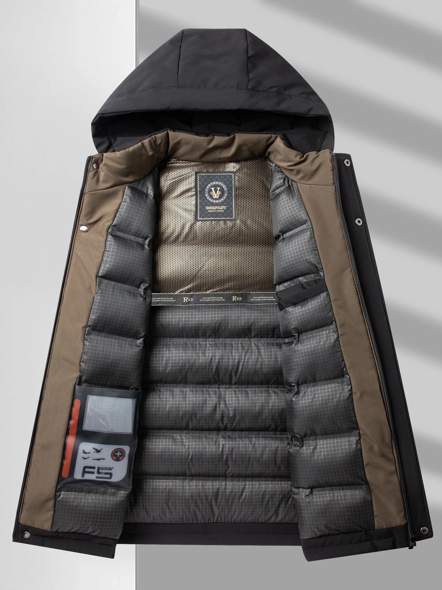 Mens Heavy-Duty Hooded Full-Zip Closure Thick Winter Jacket