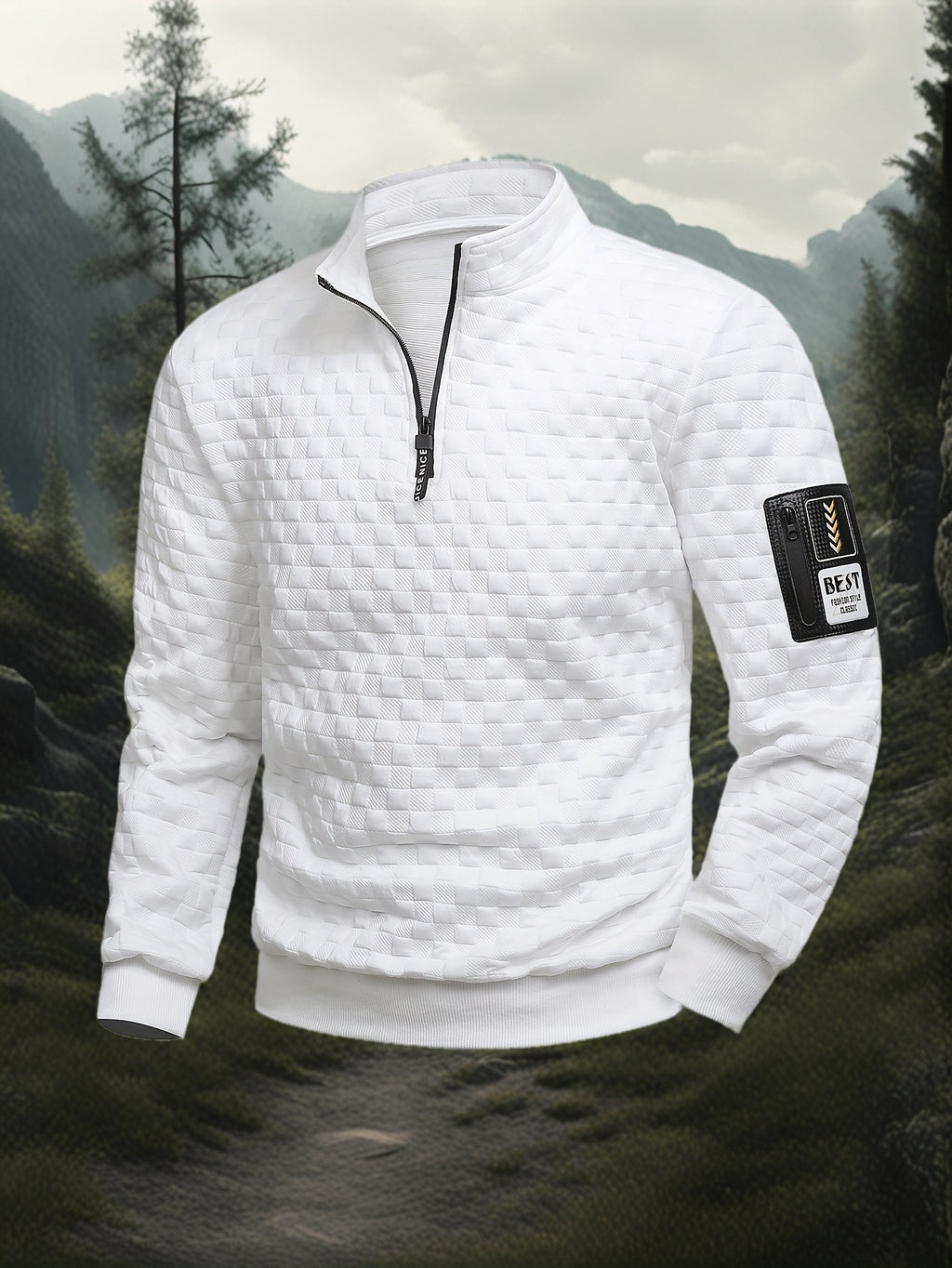 Mens Casual Long Sleeve Loose Fit Round Neck Breathable Knit Sweatshirt